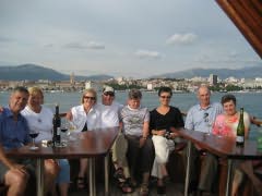 Robyn (in B&W) with Guests departing Slow Cruise from Split 